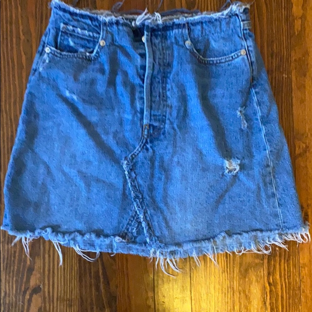 Blue High Waisted Zara Denim Skirt
